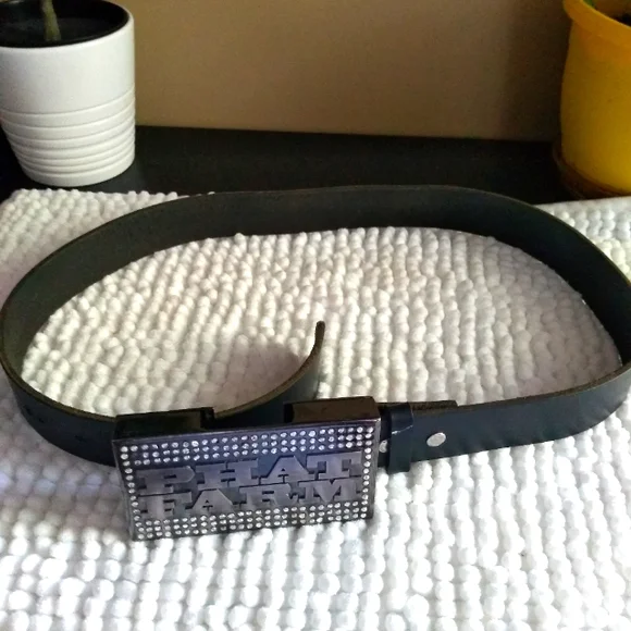 PHAT FARM Leather Belt Rhinestone chic - Picture 3 of 5